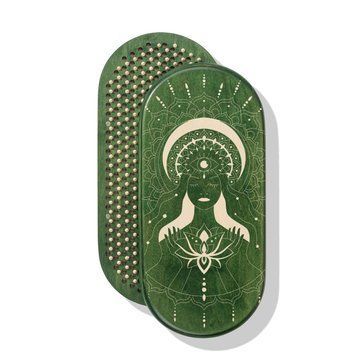 Oval Sadhu Board with bamboo nails Design No. 110, distance between nails 15 mm 330x150 mm green