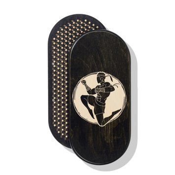 Owalna deska Sadhu z bambusowymi gwoździami Wz&oacute;r #91, rozstaw gwoździ 15 mm 330x150 mm czarna