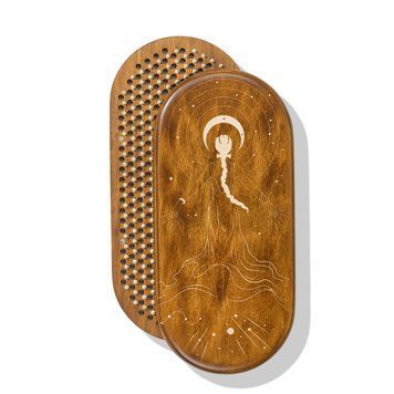 Oval Sadhu board with bamboo nails Design #112 nail spacing 15 mm 330x150 mm brown
