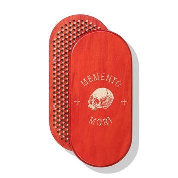 Oval Sadhu board with bamboo nails Design #90, distance between nails 15 mm 330x150 mm bright red