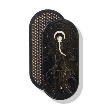 Oval Sadhu board with bamboo nails Design #112, distance between nails 15 mm 330x150 mm black