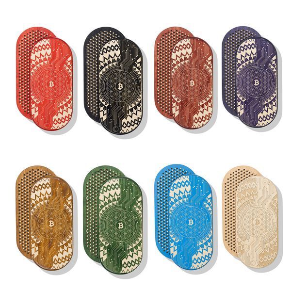 Oval Sadhu board with bamboo nails Design #94, distance between nails 15 mm 330x150 mm green