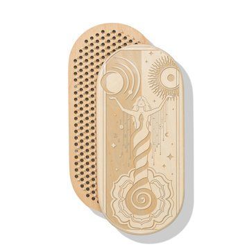 Oval Sadhu Board with bamboo nails Design #105 nail spacing 15 mm 330x150 mm white