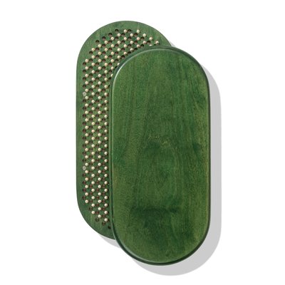 Овальная Доска Садху с бамбуковыми гвоздями Без Дизайну расстояние между гвоздями 10 мм 330х150 мм зеленая 2200000013 фото