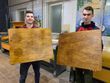 Кровать с гвоздями от МЕТАДЕСК 20мм медные гвозди без дизайна коричневая
