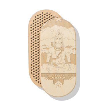 Oval Sadhu board with bamboo nails Design #80, distance between nails 15 mm 330x150 mm white
