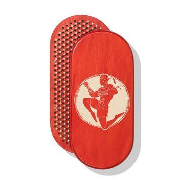Oval Sadhu board with bamboo nails Design #91, distance between nails 15 mm 330x150 mm bright red