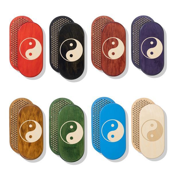 Oval Sadhu Board with bamboo nails Design #136 nail spacing 15 mm 330x150 mm bright red