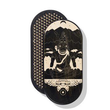 Oval Sadhu board with bamboo nails Design #80, distance between nails 15 mm 330x150 mm black
