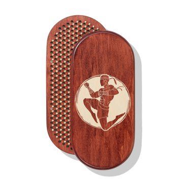 Owalna deska Sadhu z bambusowymi gwoździami Wz&oacute;r #91, rozstaw gwoździ 15 mm 330x150 mm czerwona